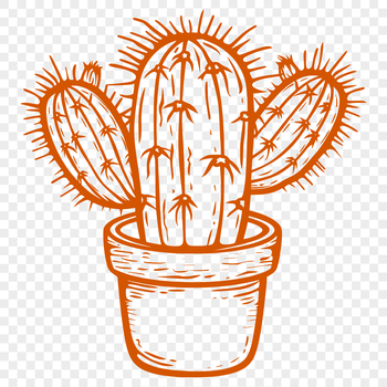 Illustrated cactus plant in a vector format suitable for graphic design projects.
