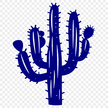 A stylized illustration of a desert plant with spines, suitable for vector graphics.