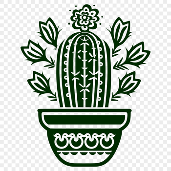 A stylized illustration of a cactus plant, suitable for vector graphics and design.