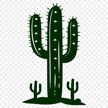 A simple vector representation of a cactus suitable for use in digital design projects.