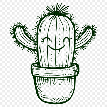 An iconic representation of a succulent plant commonly found in arid environments.