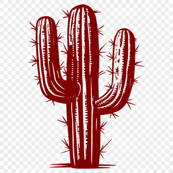 A stylized illustration of a desert plant with sharp spines, suitable for vector design projects.
