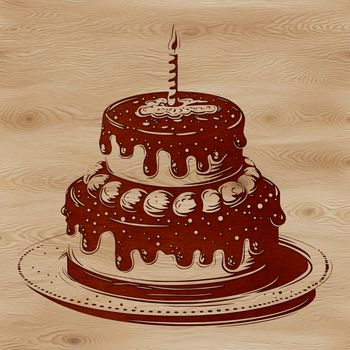 A colorful cake with candles and decorations, ideal for crafting and designing birthday celebrations.