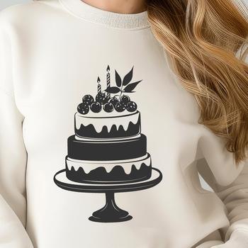 A colorful illustration of a birthday cake with candles, ideal for vector design and commercial or personal use.