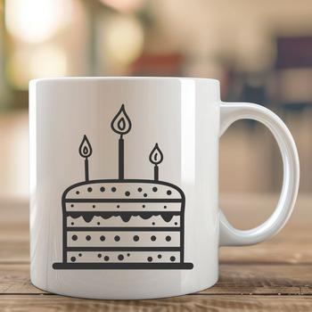 Birthday Cake Printable Image In SVG, PNG, PDF And DXF Formats