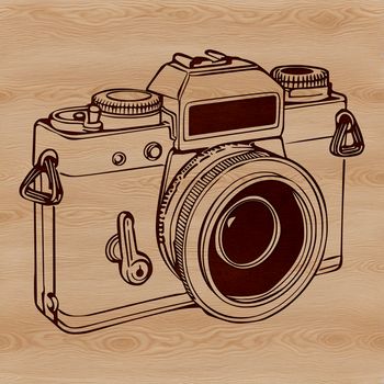 Camera illustration for graphic design and digital art projects.