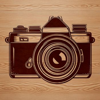 A digital camera symbol made from vector lines, suitable for graphic design projects.