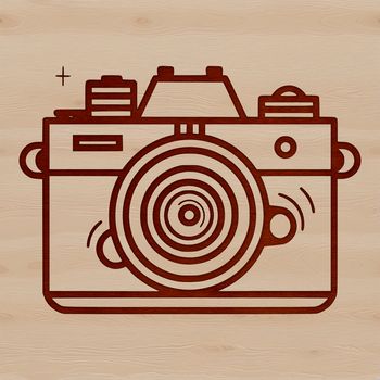A high-resolution digital camera with lens and body, suitable for vector design and cutting machine applications.