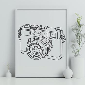 Illustration of a modern camera for photography purposes.