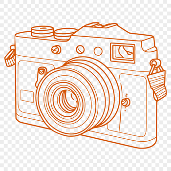 A simple digital camera design with various components and controls.