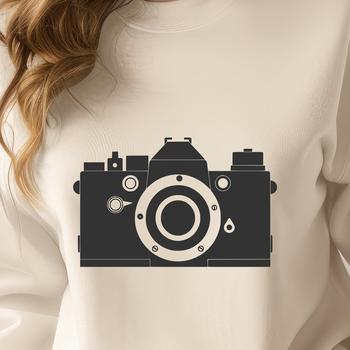 A 2D illustration of a camera used in photography and graphic design.