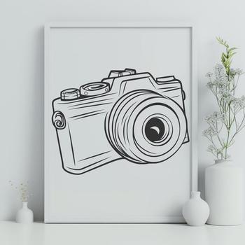 SVG icon of a digital camera for photography and design projects.