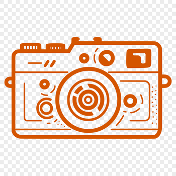 Illustrated camera icon in vector format.