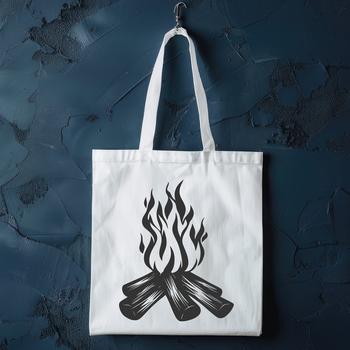 A digital illustration of a camp fire with flames, suitable for vector design and cutting machine use.
