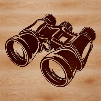 A pair of binoculars used for outdoor activities such as camping and hiking.