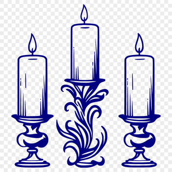 Illustration of a witch's spellbook with candles and magical symbols, ideal for Halloween decorations.
