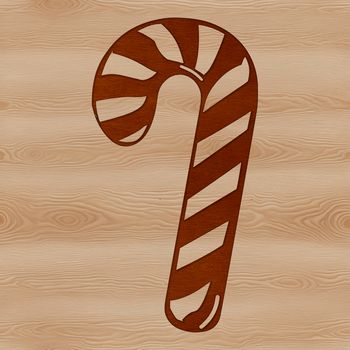 A classic Christmas candy cane illustration in vector format.