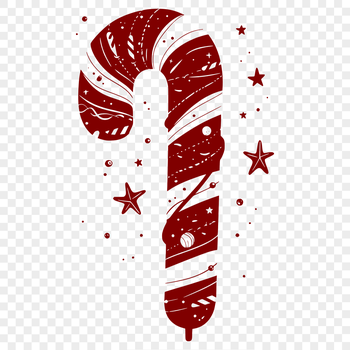 A colorful Christmas candy cane illustration designed in vector format for use as clip art.