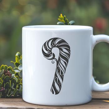 A festive holiday candy cane design for Christmas decoration or gift wrapping.