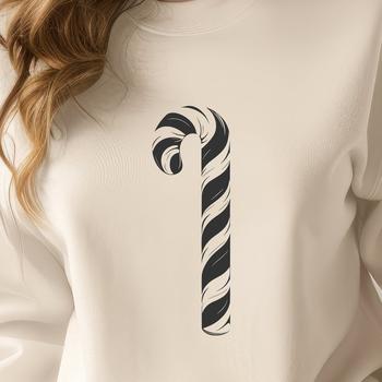 Vector illustration of a classic Christmas candy cane, suitable for various design applications.