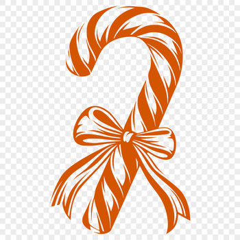 A colorful candy cane design suitable for holiday decorations, available in vector format.