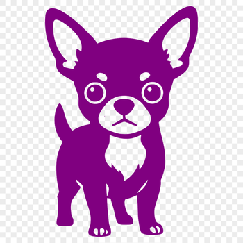 A detailed vector illustration of a small Chihuahua dog in silhouette form.