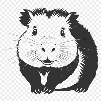 A large rodent, the capybara, shown in vector format.