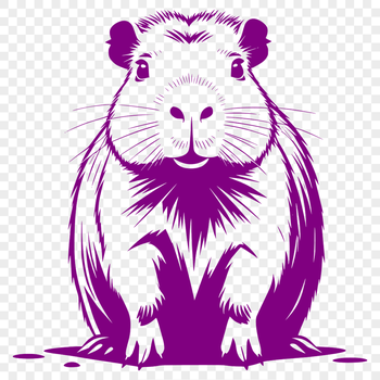 Vector graphic representation of a capybara, suitable for cutting machine designs or commercial use projects.