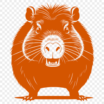 Vector graphic design of a capybara, suitable for cutting machines or laser engraving projects.
