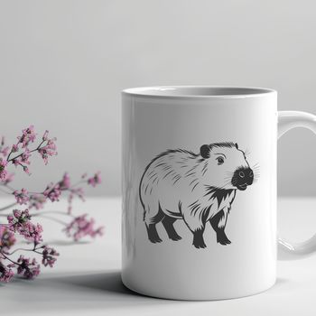 A digital illustration of a large rodent native to South America, suitable for vector design projects.