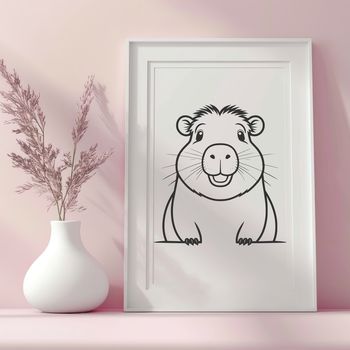 A high-quality, digital illustration of a Capybara, suitable for vector design and cutting machine projects.