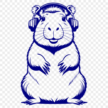 An SVG icon representation of a capybara, suitable for use in vector graphics design and cutting machine applications.