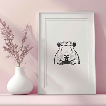 A high-quality, digital illustration of a Capybara, ideal for vector designs.