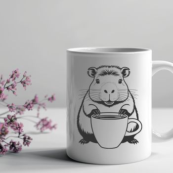 Capybara, large rodent native to South America, illustrated in vector format.