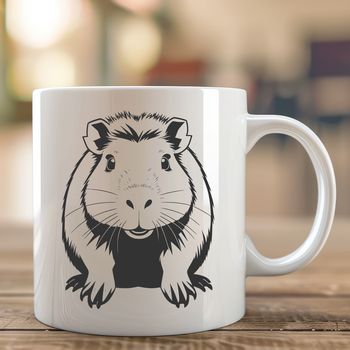 An illustrated capybara, a type of big guinea pig-like animal found in grasslands and wetlands.