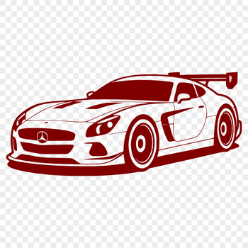 A detailed design of a racing vehicle available as a cuttable SVG file.