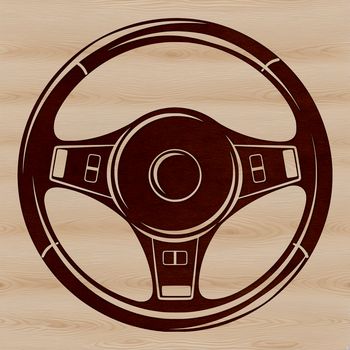 A detailed illustration of a car steering wheel for vector art design.