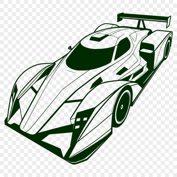 A detailed vector illustration of a racing car with sleek design.