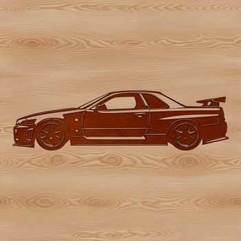 A simple illustration of a car for use as vector art in designs and crafts.