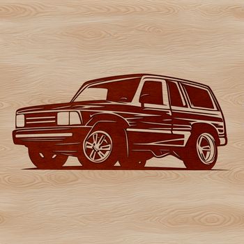 A detailed digital illustration of a vehicle in a vector format.