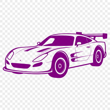 A detailed vector illustration of a racing car, suitable for use in digital design and cutting machine projects.