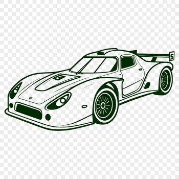 Racing car silhouette in vector format.