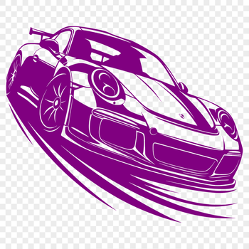 A detailed illustration of a car with bold lines and shapes, suitable for cutting out using a Cricut machine.