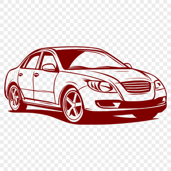 A simple illustration of a vehicle with bold lines and minimal details.