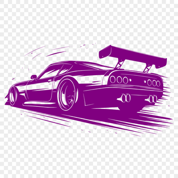 A vector graphic representation of a car, suitable for digital cutting machines like Cricut.