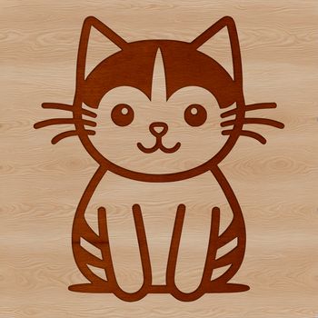 A cute cartoon cat sitting in a relaxed pose, ideal as vector art for crafting or design projects.