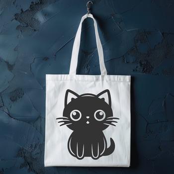 A simple vector illustration of a sitting cat, suitable for various design applications.