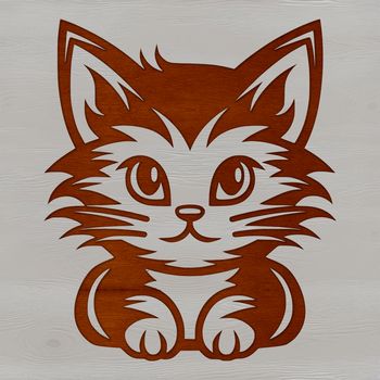 A simple illustration of a cute cat's head, suitable for vector art and design.