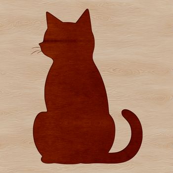 A sitting cat depicted in a simple vector illustration.