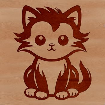 A simple illustration of a domestic cat sitting on its haunches, suitable for vector design and cutting machine projects.